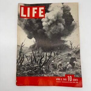Vintage LIFE Magazine April 9 1945 WWII Iwo Jima Cover Robert Capa Rhine Landing